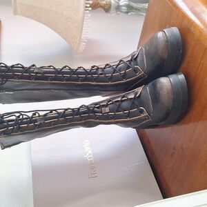 Franco Sarto Knee High Black Boots 7.5